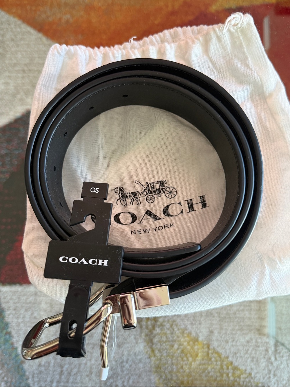 Coach F73153 Men’s Black Croc Embossed Leather Belt Size 42 NWT MSRP $178